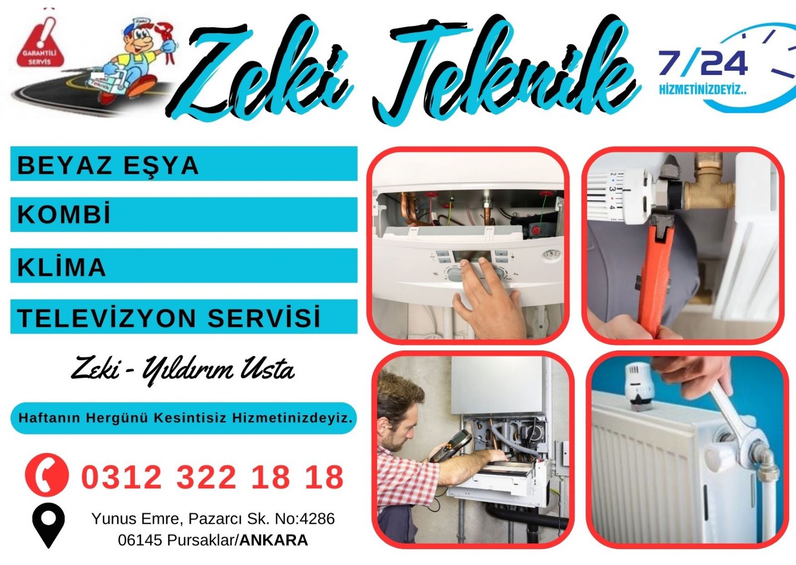 Pursaklar Kombi Bakımı Petek Temizleme 